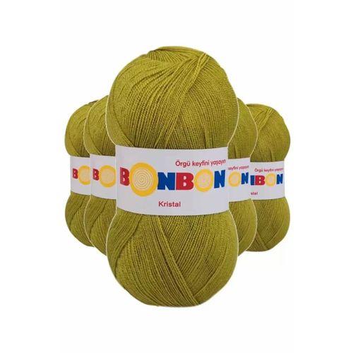 5 Adet Kristal El Örgü Lif İpi Çimen Yeşili 98229 - bonbon mudanis