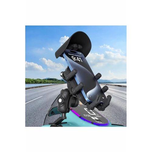 Ayna Bağlantılı Güneş Ve Yağmur Korumalı 360° Derece Ayarlanabilir Motosiklet Telefon Tutucu
