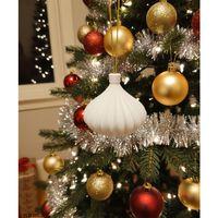 Beyaz Spiral Desenli Buyuk Boy Dekoratif Yilbasi Susu