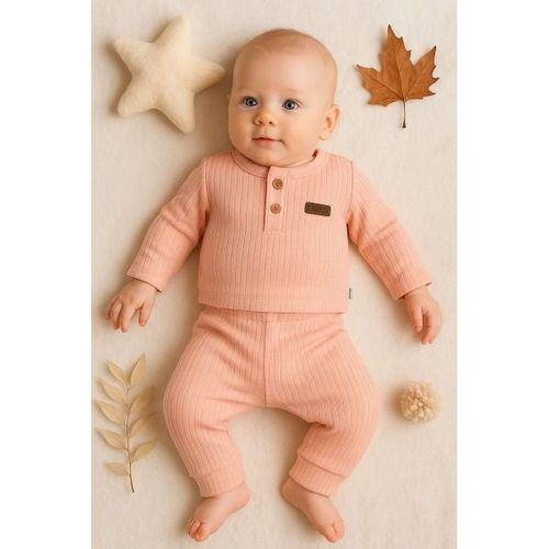 Çizgili Kumaş % 100 Pamuk 2'li Unisex Takım