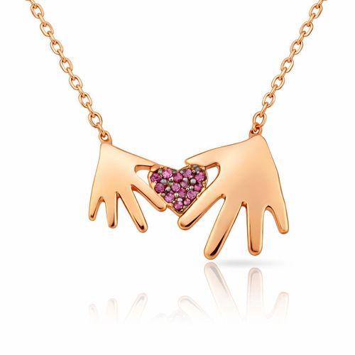 Gümüş Rose Anne Çocuk Eli Bayan Kolye