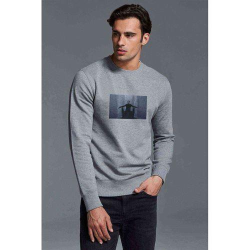 Marilyn Manson Baskılı Gri Erkek Sweatshirt