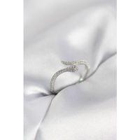 Gümüş Renk Yılan Model Zirkon Taşlı Kadın Yüzük