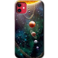 iPhone 11 Kılıf HD Desen Baskılı Arka Kapak + Temperli Cam - Cosmos