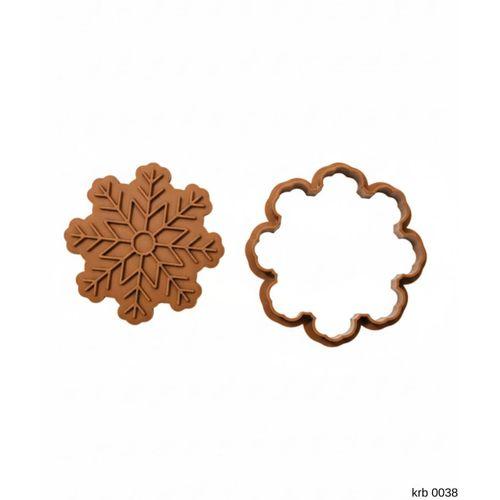 Kar Tanesi Kurabiye Kalıbı – Çift Parça Hamur Kesici, Şeker Hamuru ve Oyun Hamuru İçin