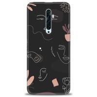 Oppo Reno 2Z Kılıf HD Baskılı Kılıf - Siyah Silüet + Tam Ekran Koruyucu