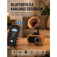 Mini Nostaljik Bluetooth Hoparlör Fm Radyo 8 Saat Batarya Yeni Nesil