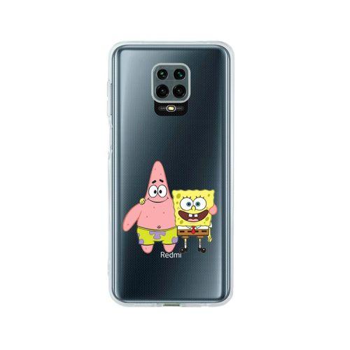 Redmi Note 9 Pro Sünger Ve Patrick Star Desenli Premium Şeffaf Silikon Kılıf