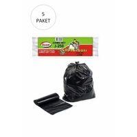 J-250 Jumbo Boy Çöp Torbası 80 x 110 cm 10 Lu Rulo x 5 Paket = 50 Adet (Siyah)