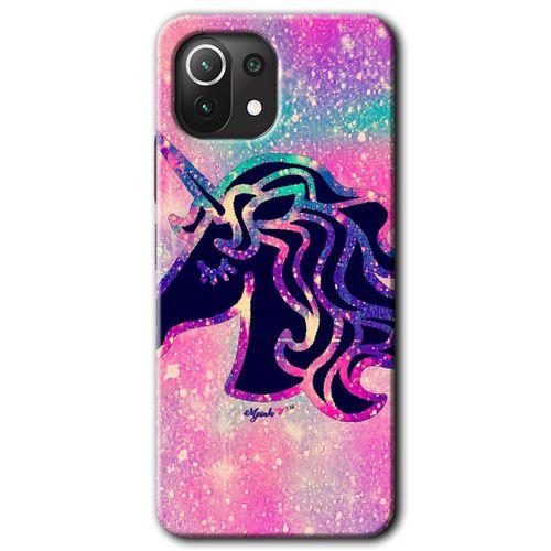 MRCİLETİSİM Xiaomi Mi 11 Kılıf HD Desen Baskılı Arka Kapak + Temperli Cam - Unicorn Kristal