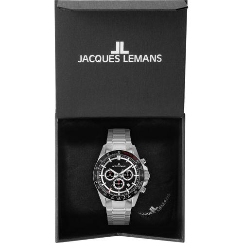Jacques Lemans JL.1-2207A Quartz Çelik Gri Siyah Kadran 20 ATM 43 mm Erkek Kol Saati