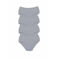 4 Adet Tutku Kadın Yüksek Bel Bato Kalın Lastik Külot Gri