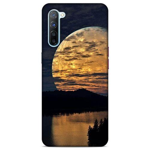 Lopard Oppo Reno 3 Uyumlu Kılıf Gece'S (49) Ultra Silikon Kılıf Ay Yansıması