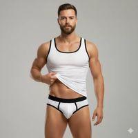 Beyaz Delikli Kumaş Tank Top Slip Takımı