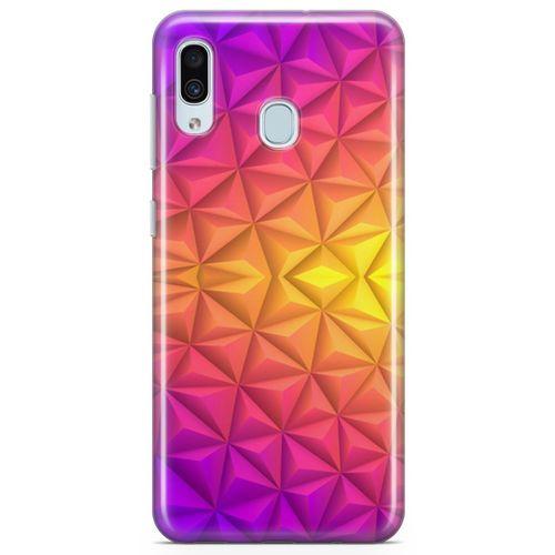 Samsung Galaxy A40 Kılıf Elmas Rainbow Arka Kapak Koruma Desenli Full Koruyucu