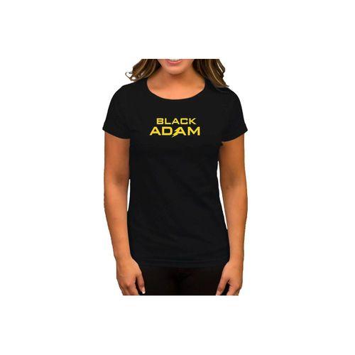 Black Adam Yellow Text Siyah Kadın Tişört