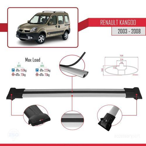 Renault Kangoo 2003-2008 Arası ile uyumlu FLY Model Ara Atkı Tavan Barı GRİ