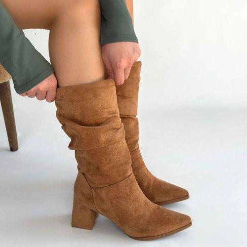 Titen Taba Süet Körüklü Çizme