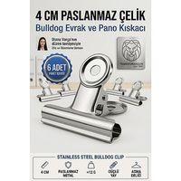 Paslanmaz Çelik Evrak Kıskaç 4 cm Bulldog Sanat Pano Not Fatura Belge Düzenleyici Ofis Asma Klipsi 723742