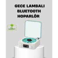 Gece Lambası Stereo Bluetooth Hoparlör Dijital Saatli Vintage Tasarım Çok Fonksiyonlu
