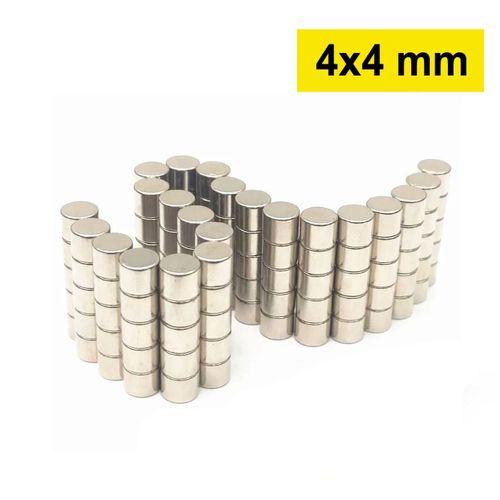 1 Adet 4x4 Mm Yuvarlak Neodyum Mıknatıs N35 Güçlü Magnet Nikel Kaplama