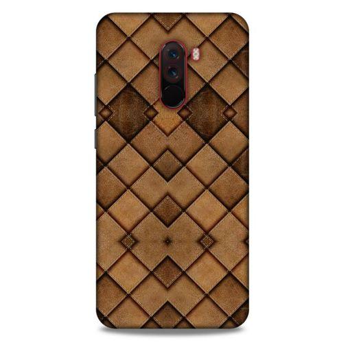 Xiaomi Pocophone F1 Kılıf Patchwork (26) Tpu Silikon Kılıf Açık Kahverengi