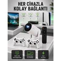 Portatif 4k Projeksiyon – 4 000 Uygulama, Kablosuz Yansıtma Ve Bluetooth 5 0 Yeni Nesil