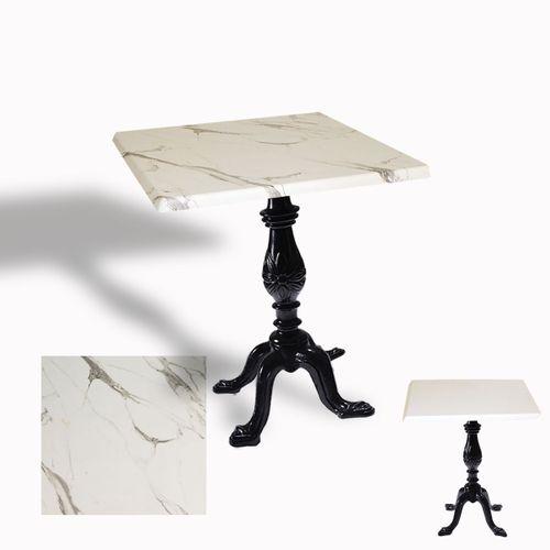 Dockers Çipa 1001 Döküm Ayak Kare Masa 70x70 cm - (Werzalit, Wermodin ve Allzalit Tabla) - Afyon Mermer