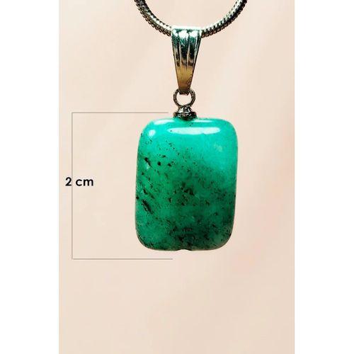 Apatit Doğal Taşı Zincirli El Yapımı Kolye Uç: 2 cm Zincir: 20 cm Kutulu