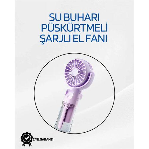 Taşınabilir Şarjlı Su Sisi Püskürtmeli Mini El Fanı – 4 Hız Ayarı, Tip-c Şarjlı, Sessiz Motor