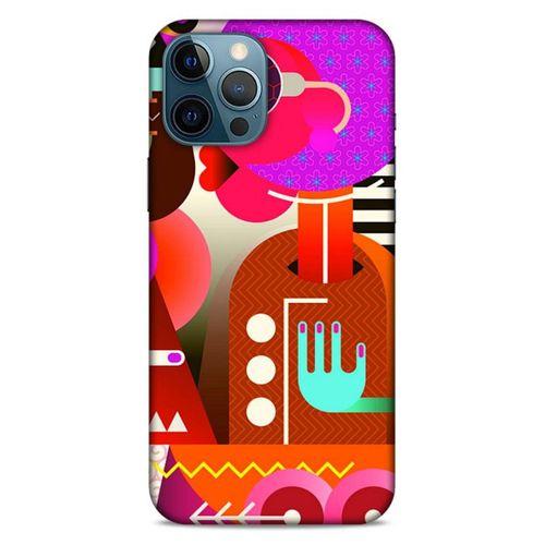 Lopard Apple iPhone 12 Pro Max Uyumlu Kılıf Soyut Sanat (16) Desenli Kalın Kılıf