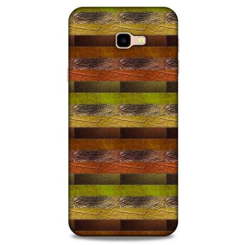 Samsung Galaxy J4 Plus Kılıf Patchwork (48) Bumper Kılıf Kahve Yeşil