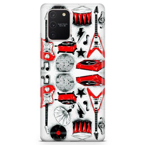 Samsung Galaxy A91 Kılıf Elektro Gitar Bateri Arka Kapak Koruma Desenli Full Koruyucu