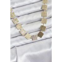 Kare Plaka Model Gold Renk Kadın Kolye