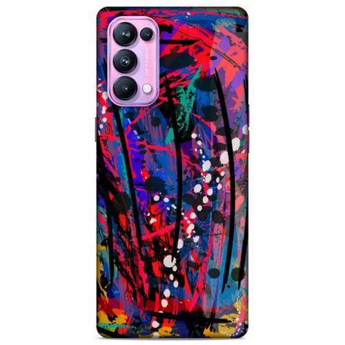 Lopard Oppo Reno 5 Pro 5G Uyumlu Kılıf Soyut Sanat (46) Desenli Core Armor Kılıf