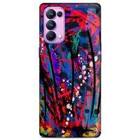 Lopard Oppo Reno 5 Pro 5G Uyumlu Kılıf Soyut Sanat (46) Desenli Core Armor Kılıf