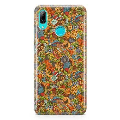 Huawei P Smart 2019 Kılıf Doodle Piknik Seti Arka Kapak Koruma Desenli Full Koruyucu