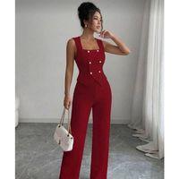 Kadın Düğmeli Bürümcük Kumaş Takım