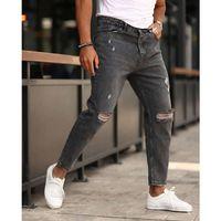 Erkek Koyu Gri Yırtık Detaylı Boyfriend Jean