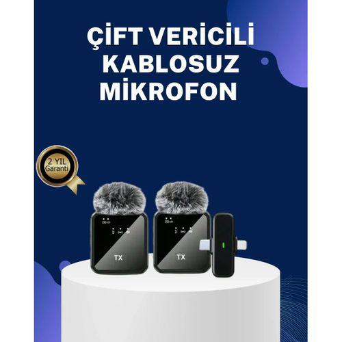 2in1 Kablosuz Yaka Mikrofonu İos Ve Android Uyumlu