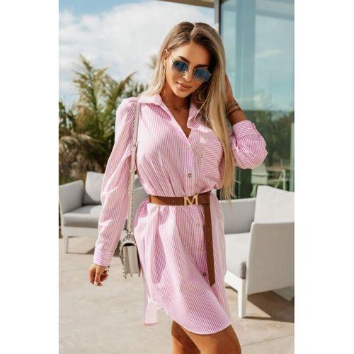 Lucky Life Kadın Uzun Kollu Cep Detay Pamuk Polyester Kumaş Gömlek Elbise