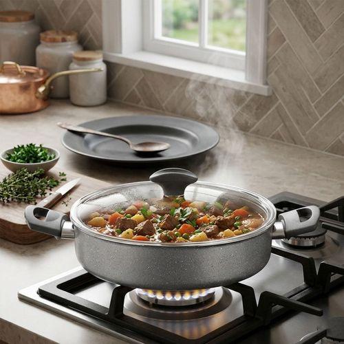 Granit Basık Karnıyarık Tencere 24 cm