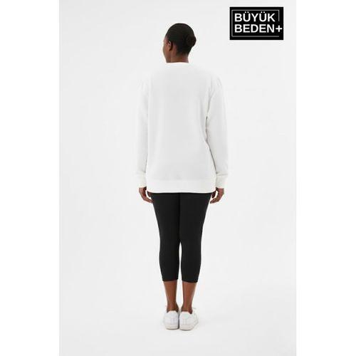 Kadın Büyük Beden MİLANO İTALiA Baskılı Bisiklet Yaka Sweatshirt SPR26BSWK956-9