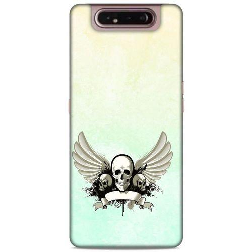 Lopard Samsung Galaxy A80 Uyumlu Kılıf Tattoo's (8) Baskılı Kılıf Yeşil Beyaz