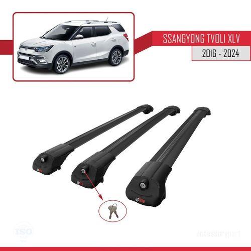 Ssangyong Tivoli XLV 2016 ve Sonrası ile uyumlu ACE-1 Ara Atkı Tavan Barı SİYAH 3 ADET BAR