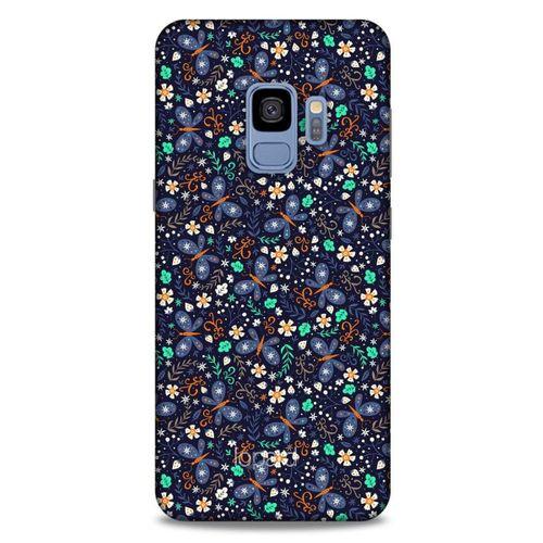 Samsung Galaxy S9 Kılıf Kelebek Etkisi (8) Baskılı Kılıf Turkuaz Beyaz