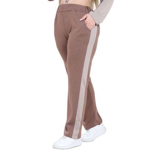 Melsay Butik Vizon Ekru Renk Bloklu Modal Kadın Eşofman Takımı