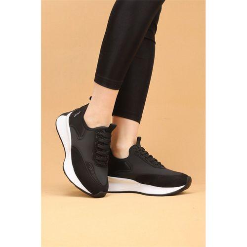 Cena Siyah Renkli Lüx Süet Kadın Günlük Yürüyüş Ayakkabısı