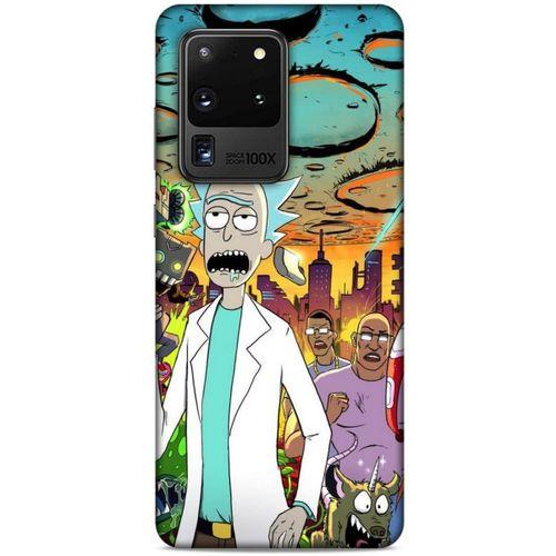 Samsung Galaxy S20 Ultra Uyumlu Kılıf Rick And Morty (42) Rugged Armor Kılıf Story Train Morty