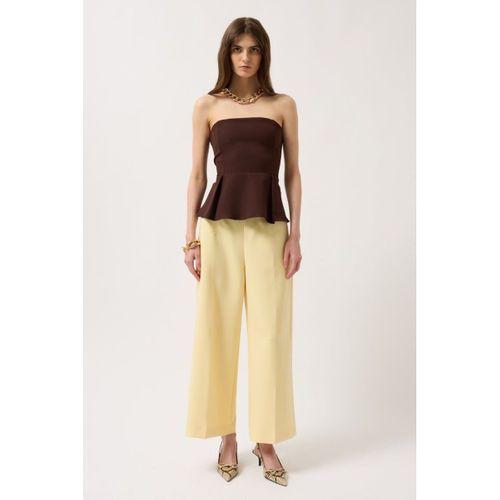 Pileli Straplez Bluz